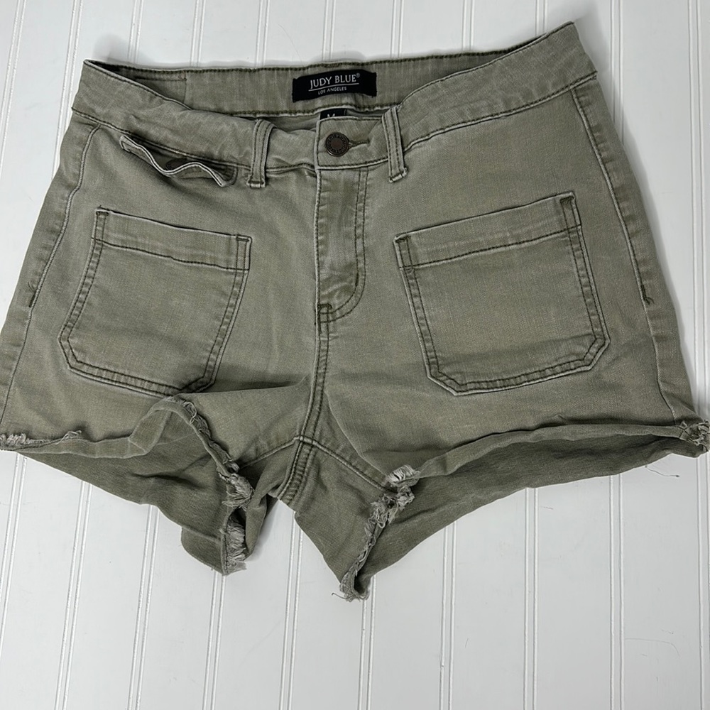 Judy Blue army green jean shorts